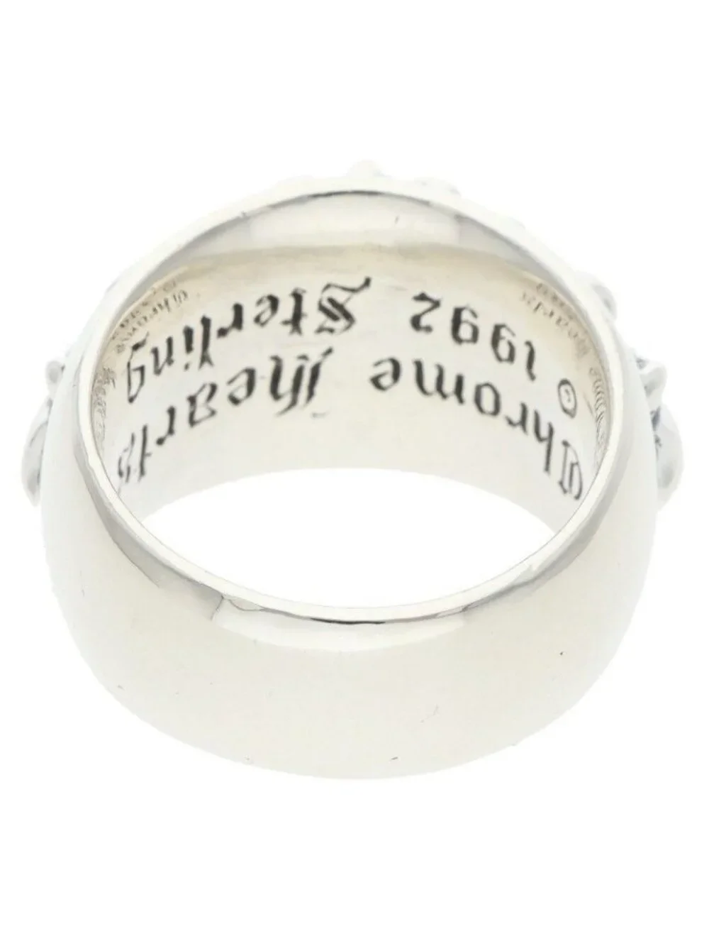 Chrome Hearts Flrl Floral Cross Silver Ring